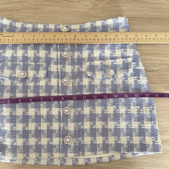 Amanda Uprichard XS Oleander Mini Skirt Lennox Tweed Lavender Preppy Spring - Picture 6 of 7